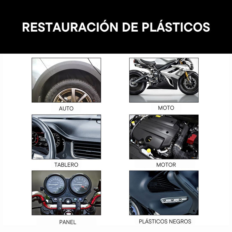BLACK LUXURY - Restaurador de Plástico y Recubrimiento Hidrófugo Vehículos One Tienda 